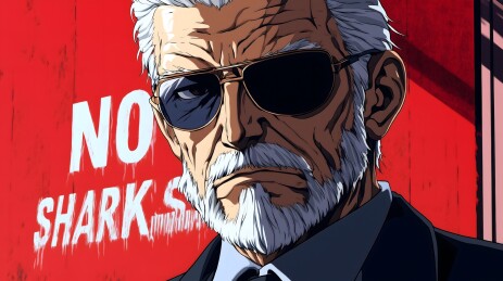 冷峻老绅士的漫画肖像