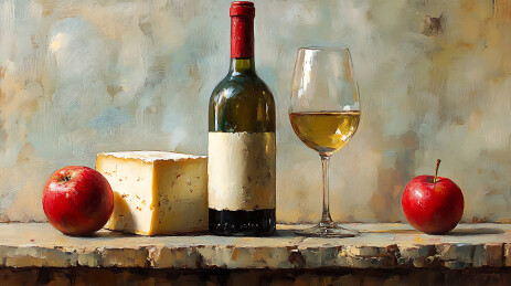 红酒葡萄酒宣传插画