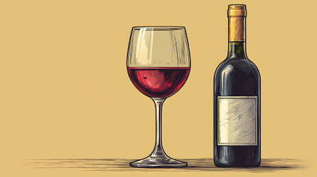 红酒葡萄酒宣传插画