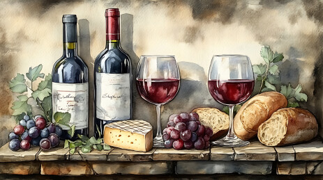 红酒葡萄酒宣传插画