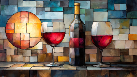 红酒葡萄酒宣传插画