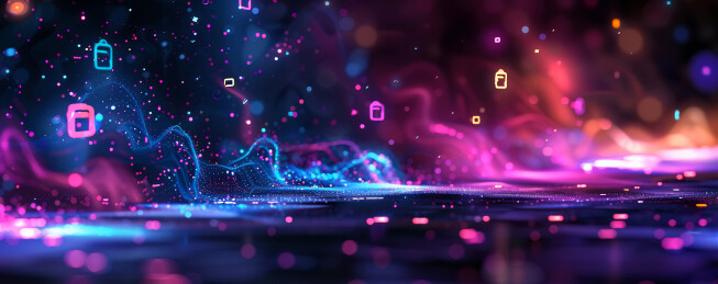 商务科技风动感图标光影背景