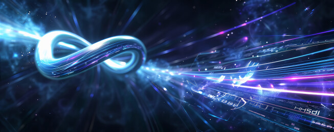商务科技风蓝紫色无限循环符号背景