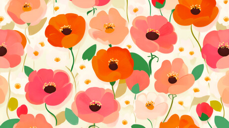 手绘扁平风格花卉