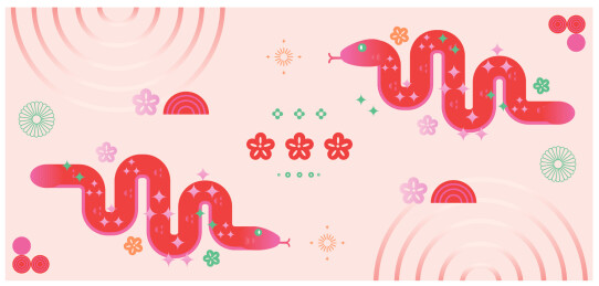 传统的中国蛇年插图矢量2025年