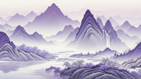 紫色的宁静山河