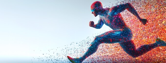 未来科技感赛跑运动员