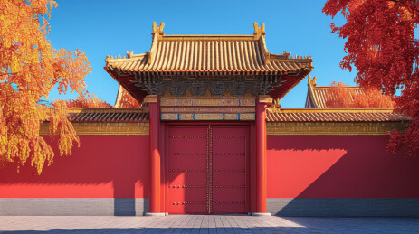 秋日紫禁城宫门