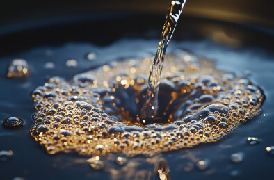 黑色背景下水滴的特写镜头