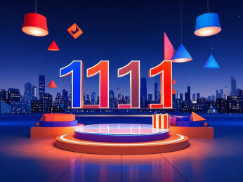 双十一主题商品展示台