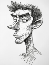 男人肖像铅笔画