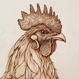 木刻公鸡纹样