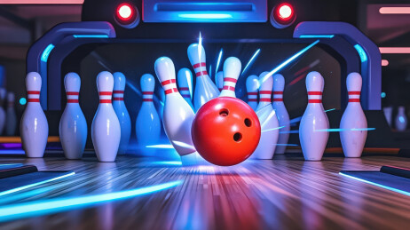 保龄球馆里的精彩一击