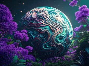 奇异星球与梦幻紫色植被