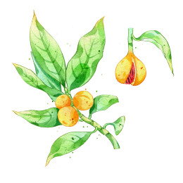 肉蔻手绘中药材水彩插画