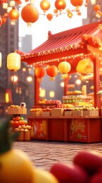 夜晚街边小吃摊