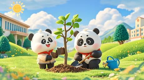 3.12植树节插画海报