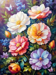 水彩繁花背景