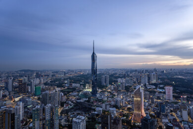 马来西亚吉隆坡莫迪卡石油双子塔夜景