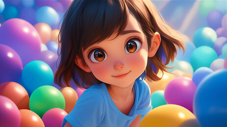 可爱的卡通3D女孩插画 