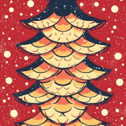 扇面抽象几何图案