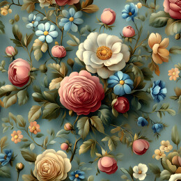 水彩复古油画花卉