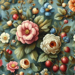 水彩复古油画花卉