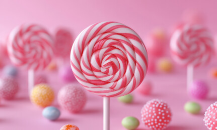 儿童节装饰庆祝假期节日3D糖果插画背景