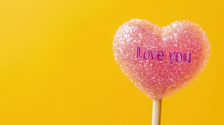 闪亮爱心棒棒糖