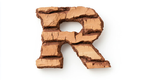 树皮纹理的字母R