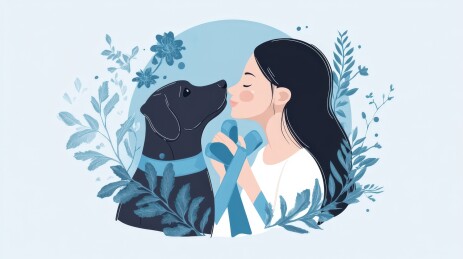 女孩与爱犬的温柔相遇
