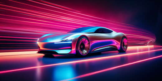 科技新能源自动驾驶电动汽车海报