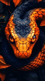 橘黑相间的蛇竖屏背景