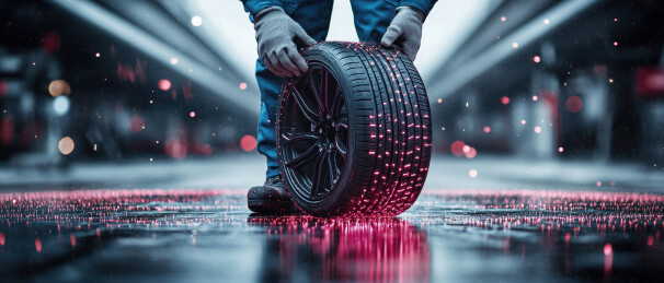 未来科技背景下的轮胎更换