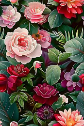 花卉四方连续图