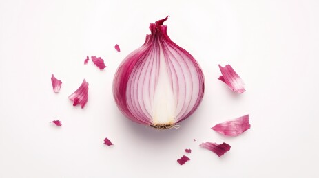 红洋葱剖面与零散外皮