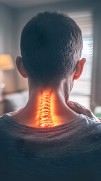 颈椎疼痛后背视图医学影像图