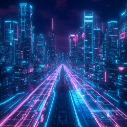 霓虹都市的未来高速公路