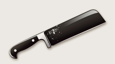 黑色厨刀特写
