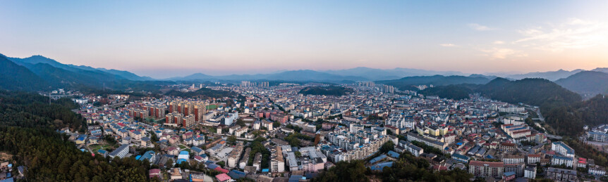 航拍湖南株洲炎陵县城景观