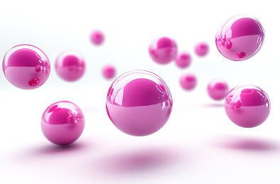 白色背景下粉红色复活节彩蛋的特写镜头