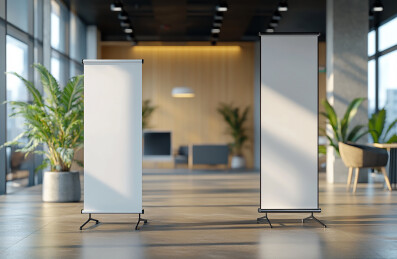 两个空白易拉宝展示架