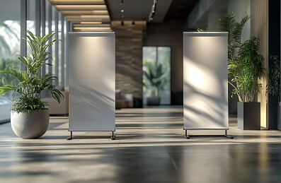 两个空白易拉宝展示架