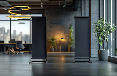 两个空白易拉宝展示架