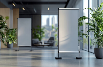 两个空白易拉宝展示架