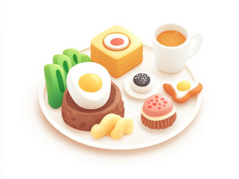 美味的3D卡通早餐