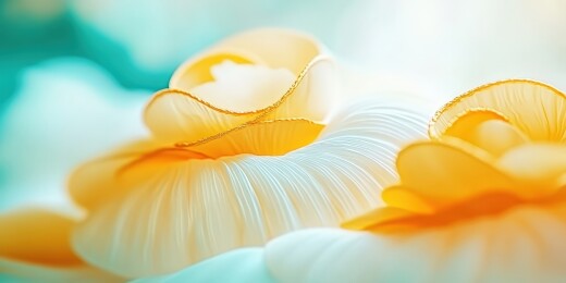 精致的黄色白色花卉的特写画面