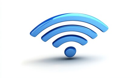 蓝色立体的WiFi图标