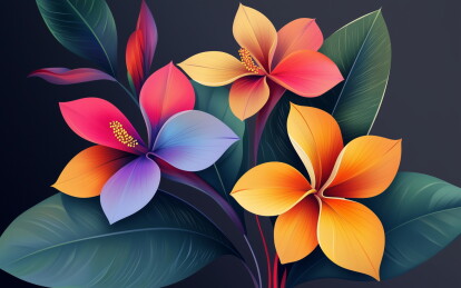 彩色异国花卉的特写
