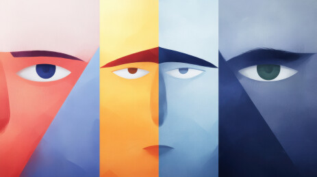 抽象面孔的色彩与几何